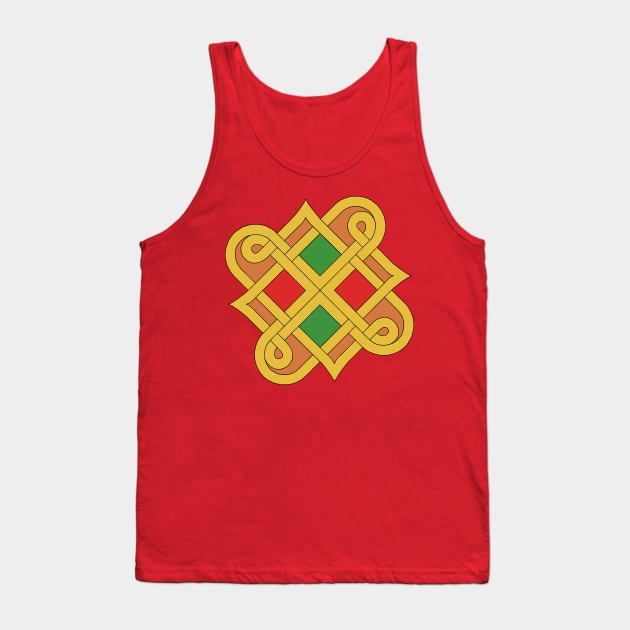 Durrow Knotwork 2016 Red and Green Tank Top by AzureLionProductions